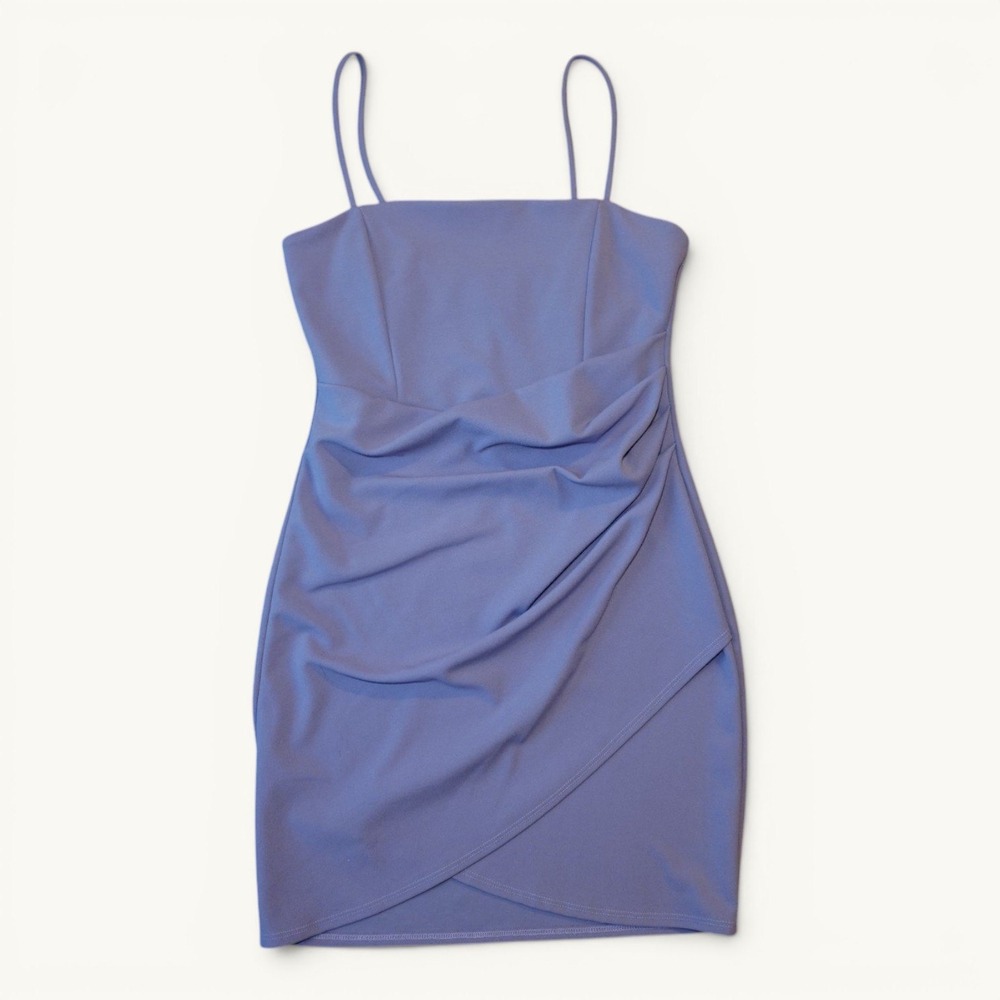 Windsor Wrapped In Stylish‎ Lavender Ruched Wrap Mini Dress Size Small